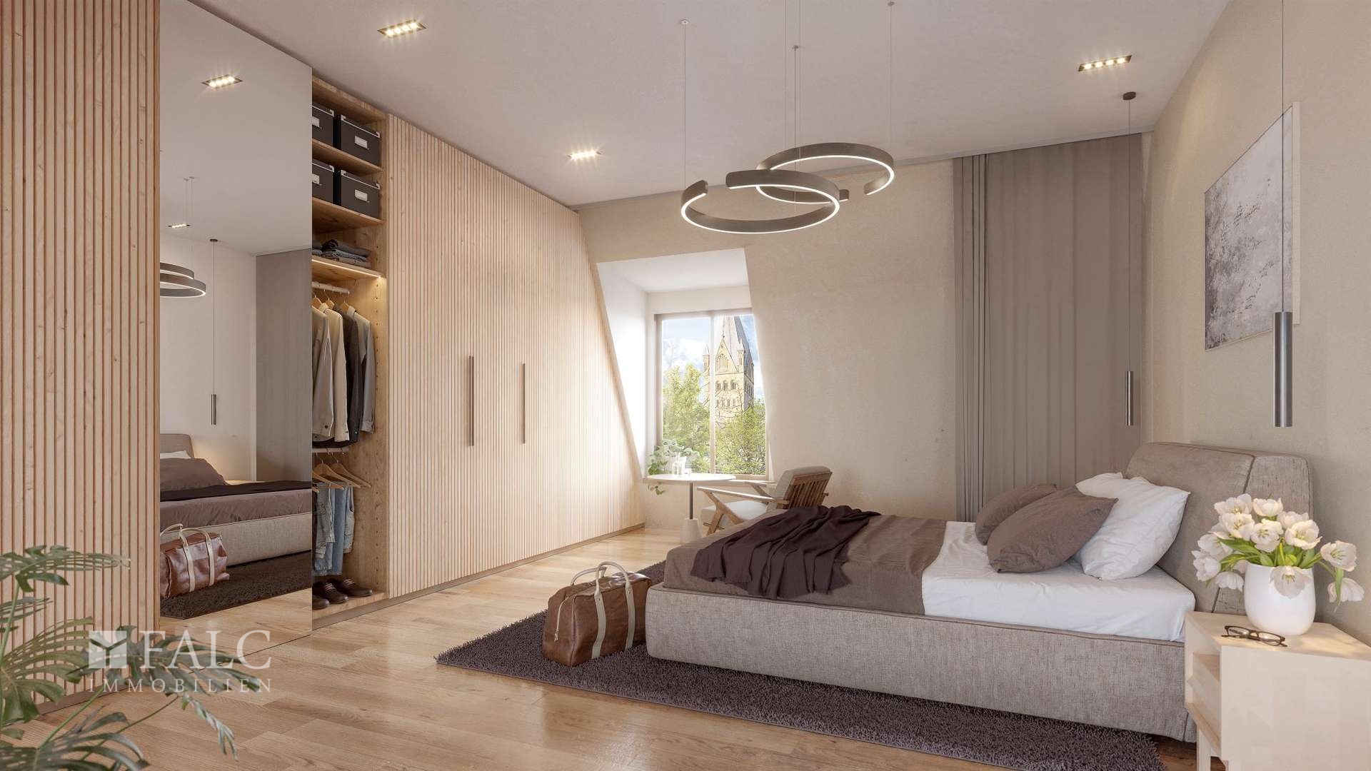 Visualisierung Penthouse-Wohnung Schlafzimmer  